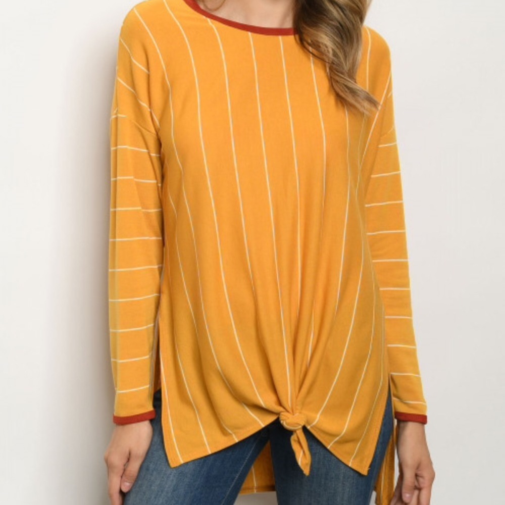 Mustard Stripe Top
